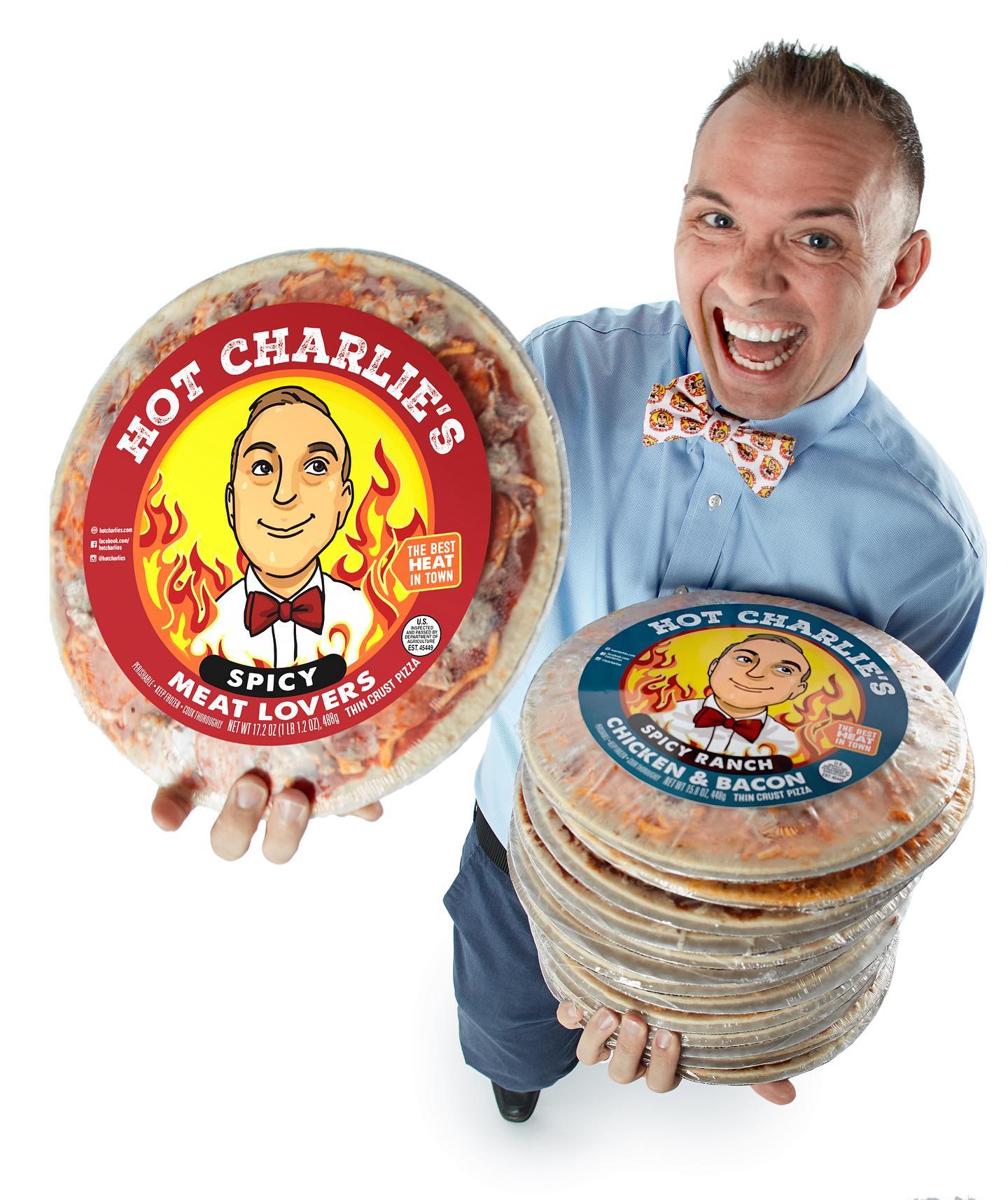 Hot Charlies – Charlie with Pizzas 1